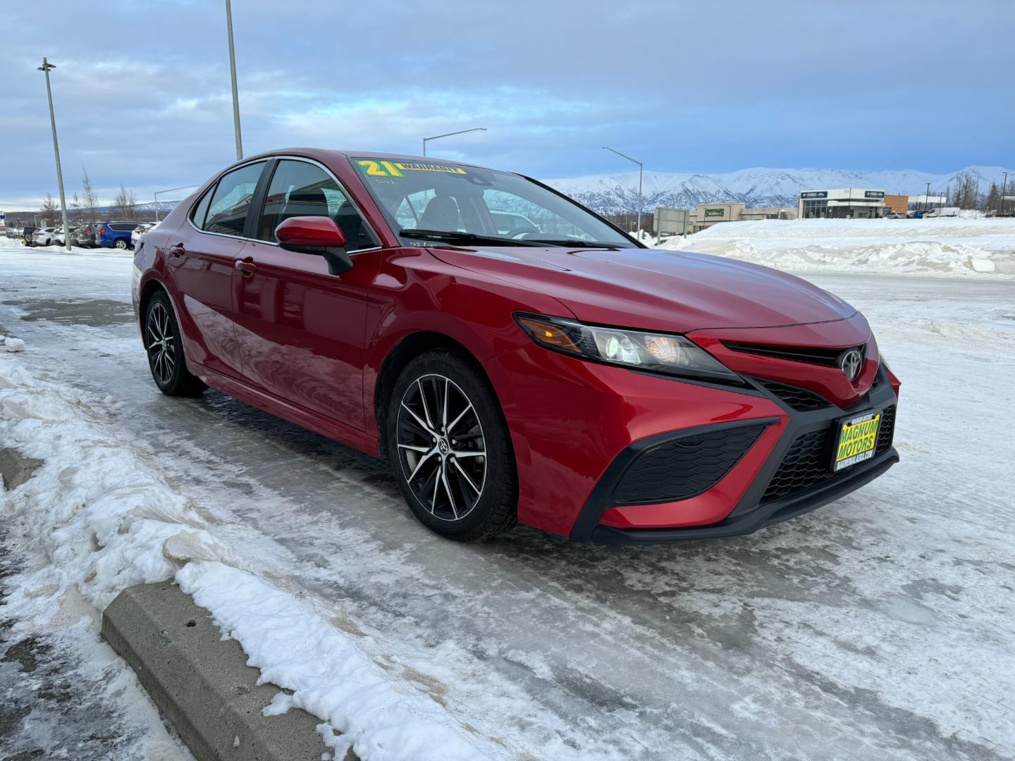 2021 Red /Black Toyota Camry SE (4T1G11AK4MU) with an 2.5L 4-Cylinder engine, located at 1960 Industrial Drive, Wasilla, 99654, (907) 274-2277, 61.573475, -149.400146 - Photo#7